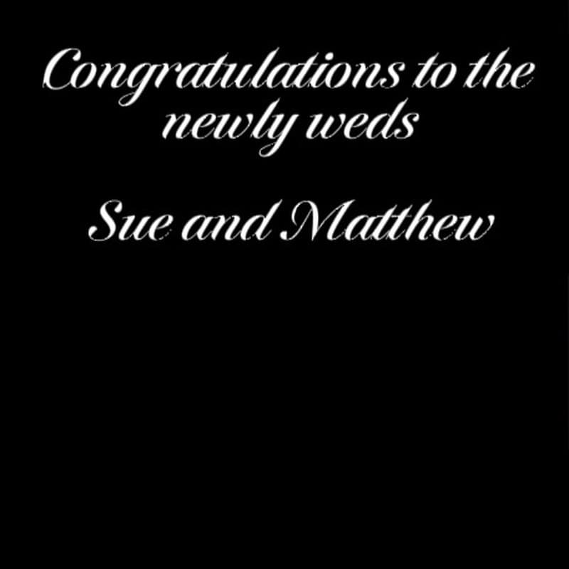 Wedding reception set — congratulations post